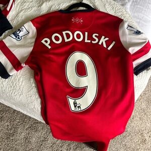 2012 2013 2014 Authentic Arsenal Shirt Nike Home Jersey Kit #9 Lucas Podolski